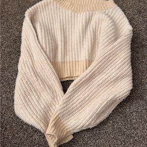 Altar'd State Cream Knit Turtleneck Sweater